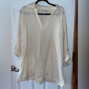 Soft Surroundings Cream V-Neck Tunic 1X